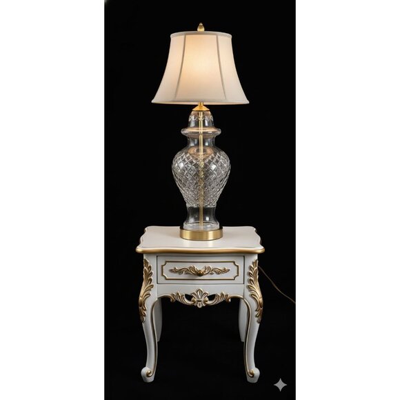 Waterford Crystal & Brass Alana Diamond Cut Ginger Jar Table Lamp No Shade - Picture 3 of 3